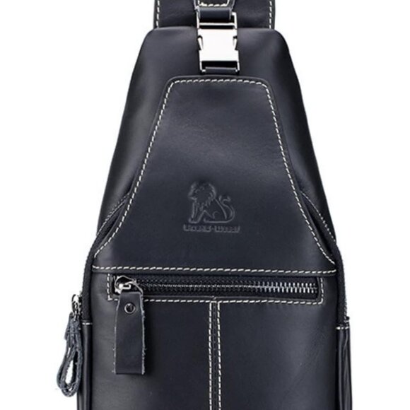 Water-Resistant Leather Sling Backpack: Secure Travel Purse for Adventurers - Picture 1 of 6